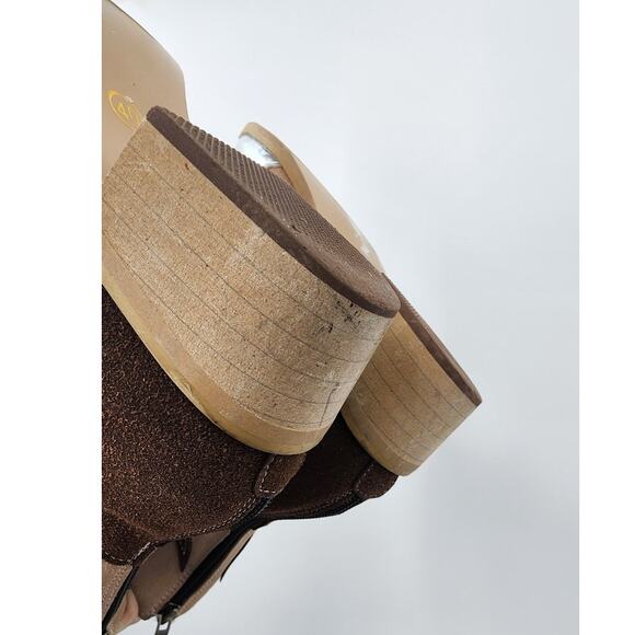 Boho Western Cowboy Boots Women's Pointed Toe Buckle Detail 8 40 Brown - Picture 8 of 10
